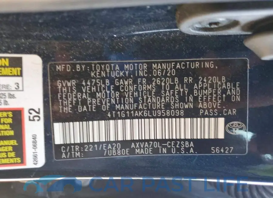 4T1G11AK6LU958098# 13