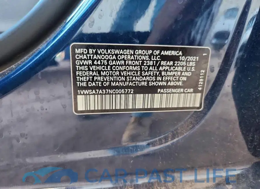 1VWSA7A37NC005772# 12
