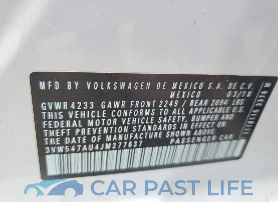 3VW547AU4JM277637# 13
