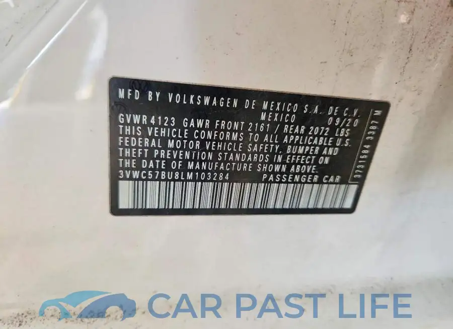 3VWC57BU8LM103284# 12