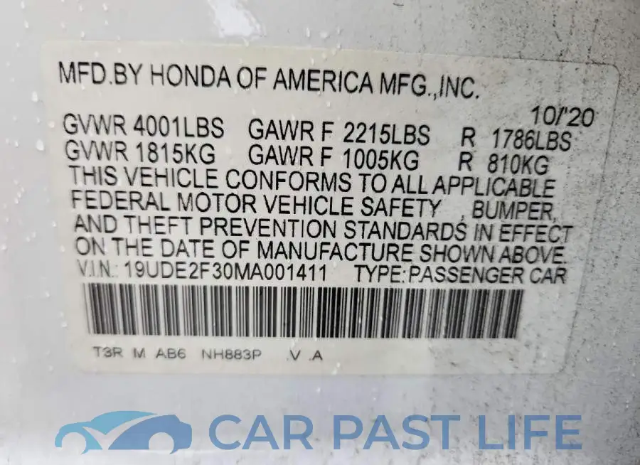19UDE2F30MA001411# 12
