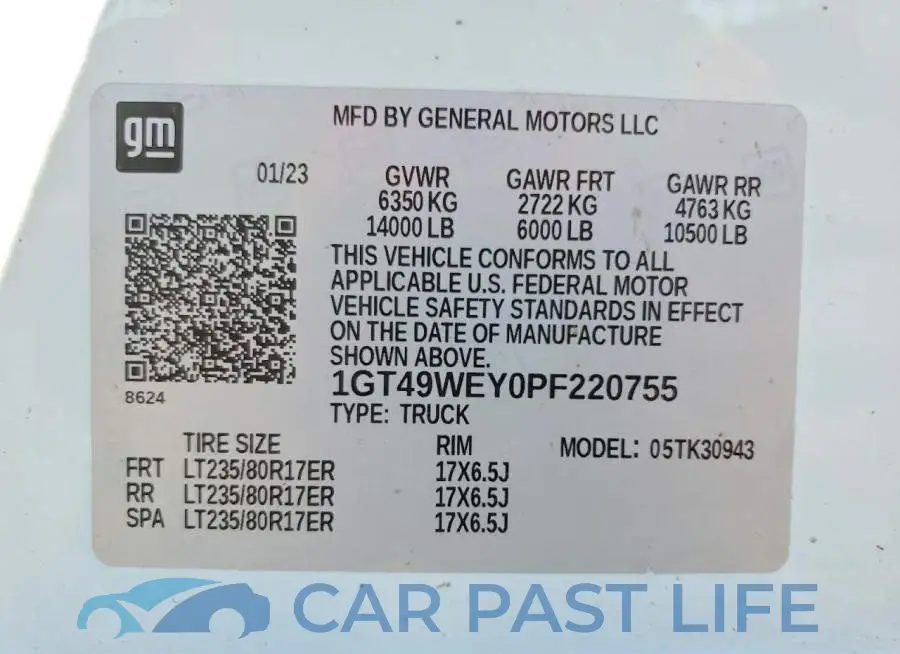 1GT49WEY0PF220755# 13