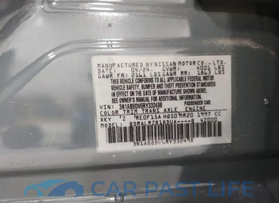 3N1AB8DV6RY332498# 13