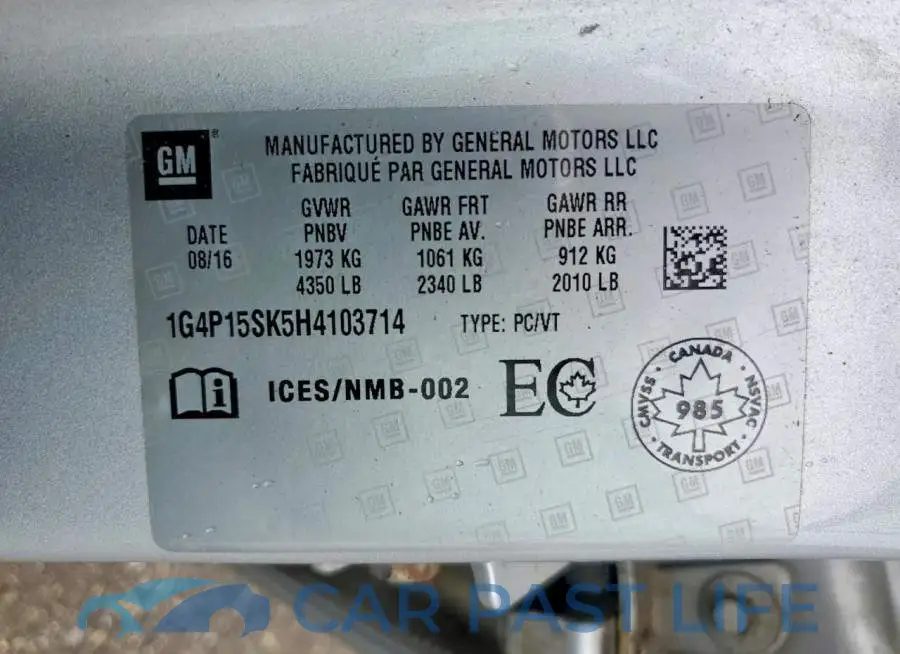 1G4P15SK5H4103714# 13