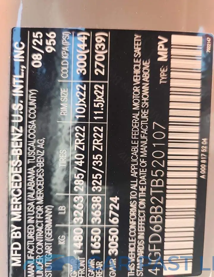 4JGFD6BB2TB520107# 14