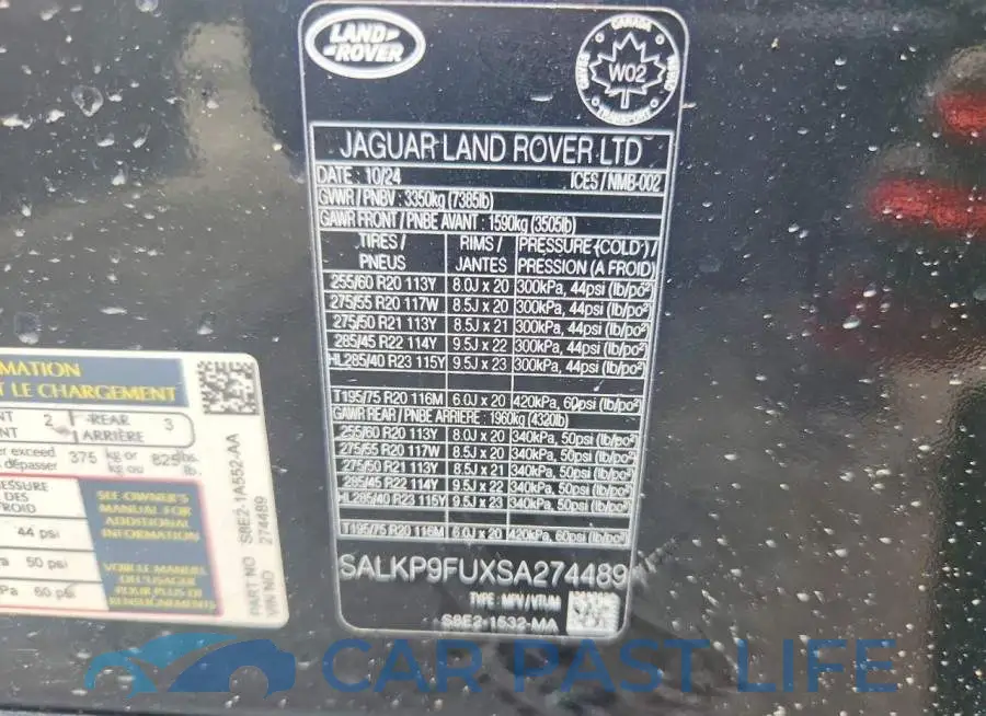 SALKP9FUXSA274489# 12