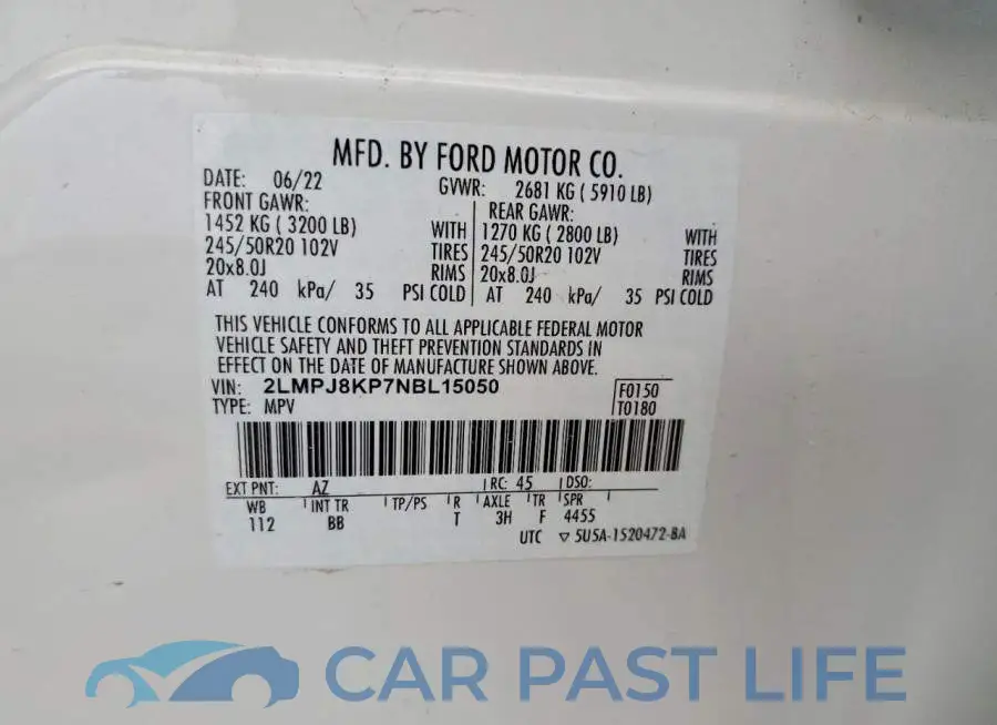 2LMPJ8KP7NBL15050# 14