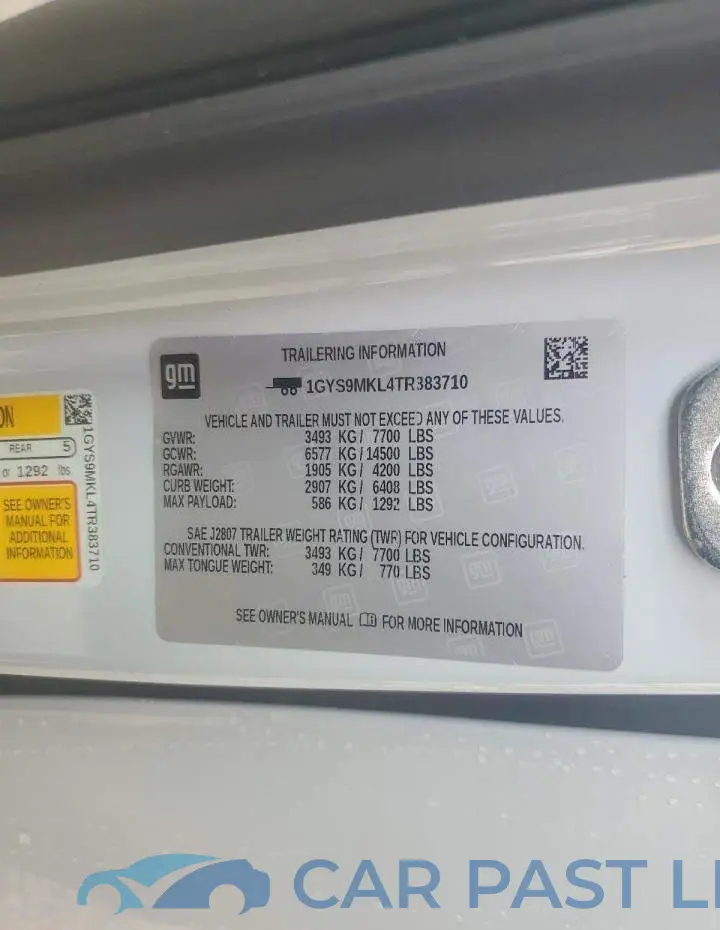 1GYS9MKL4TR383710# 13