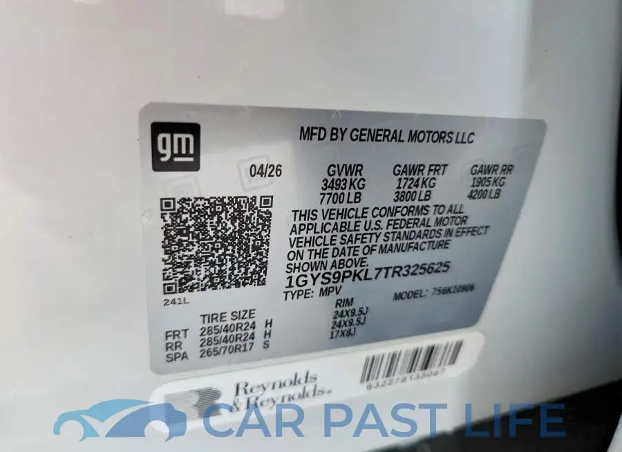 1GYS9PKL7TR325625# 12