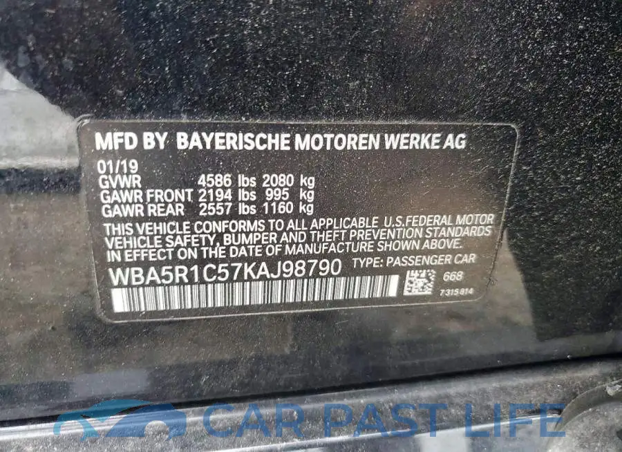 WBA5R1C57KAJ98790# 12