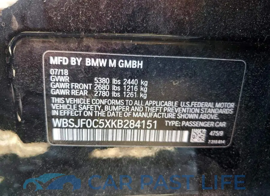 WBSJF0C5XKB284151# 12