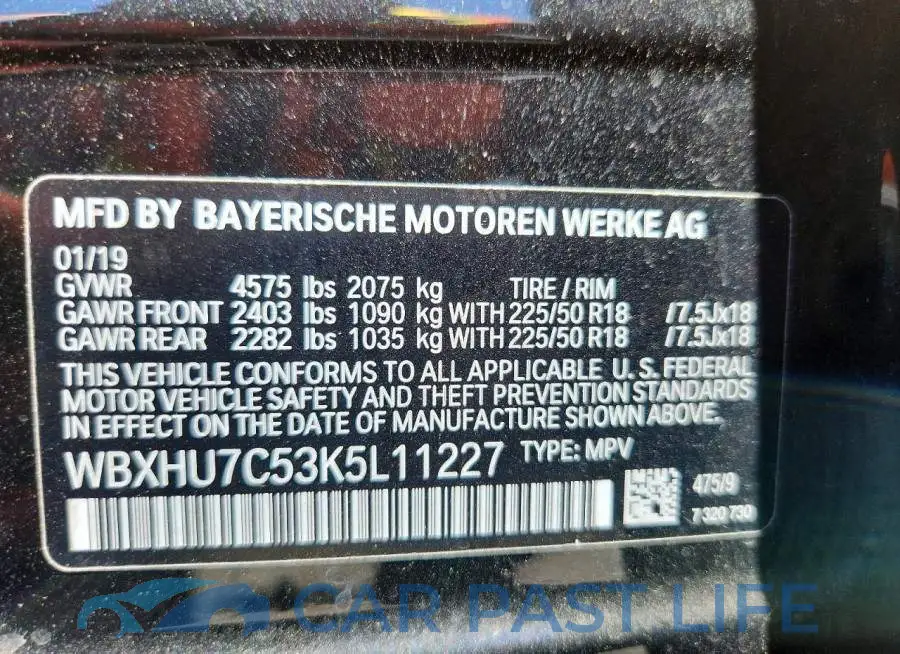 WBXHU7C53K5L11227# 13