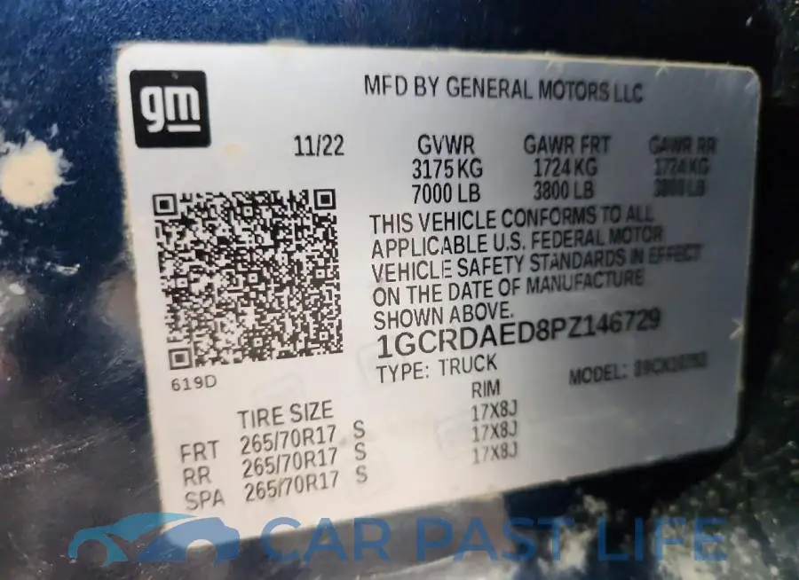 1GCRDAED8PZ146729# 13