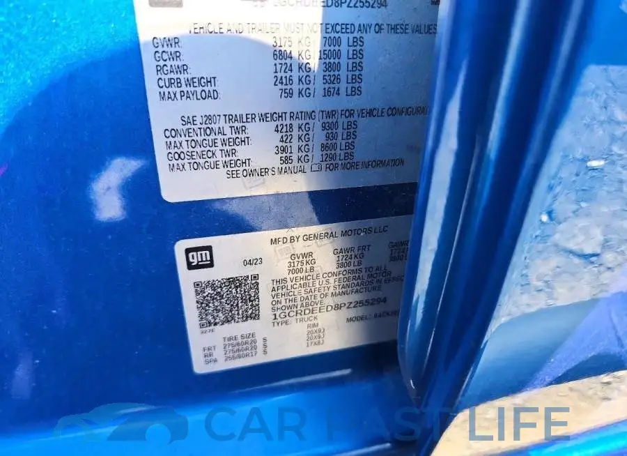 1GCRDEED8PZ255294# 12