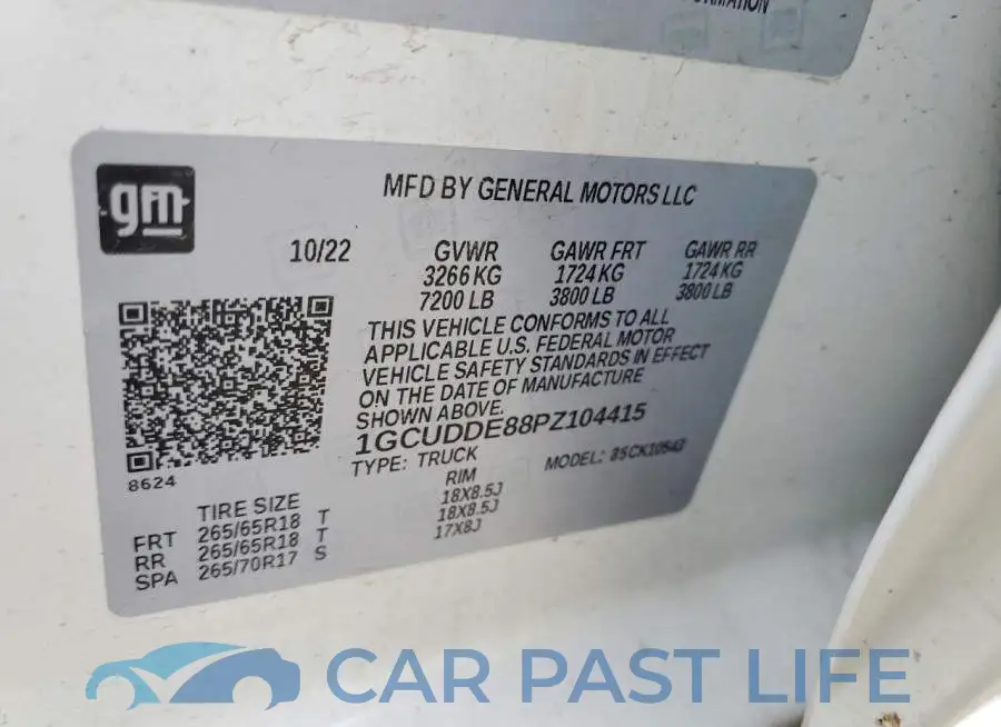 1GCUDDE88PZ104415# 12