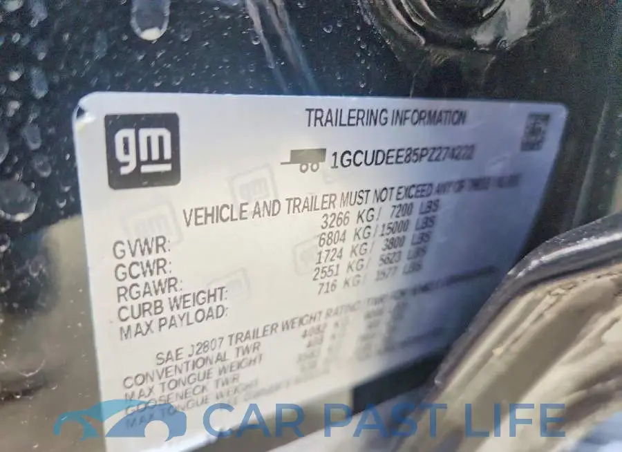 1GCUDEE85PZ274222# 12