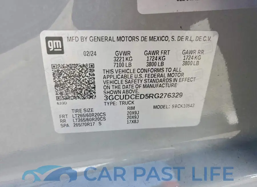 3GCUDCED5RG276329# 12