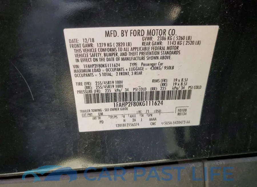1FAHP2F80KG111624# 12