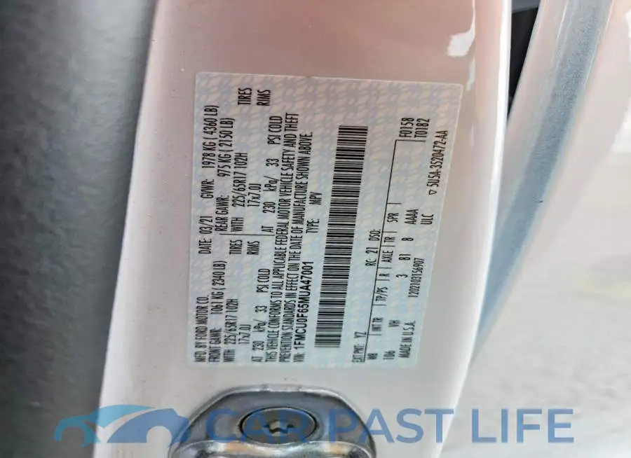 1FMCU0F65MUA47001# 14