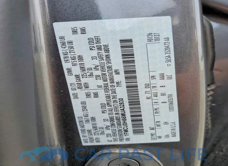 1FMCU0H66MUA32830# 13