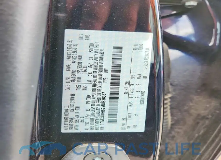 1FMCU0H69MUB36387# 13