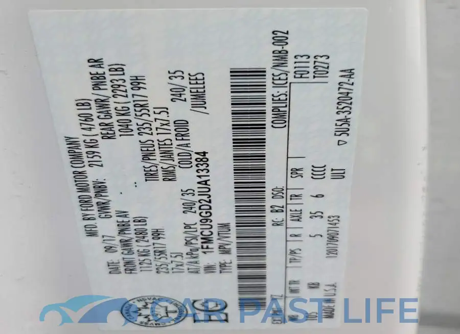 1FMCU9GD2JUA13384# 14