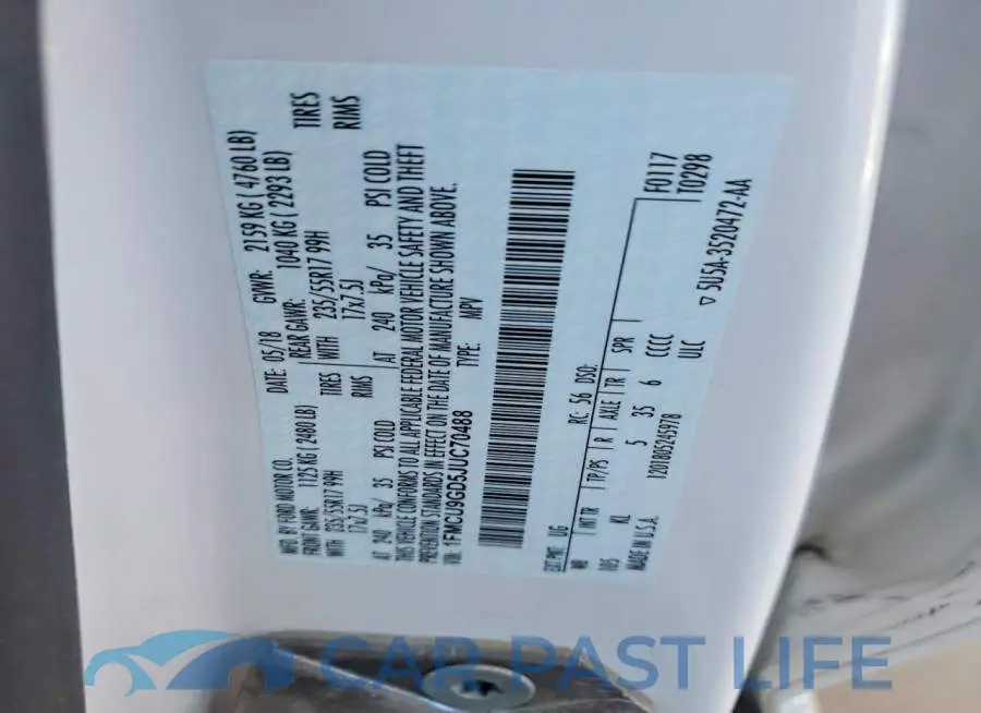 1FMCU9GD5JUC70488# 13