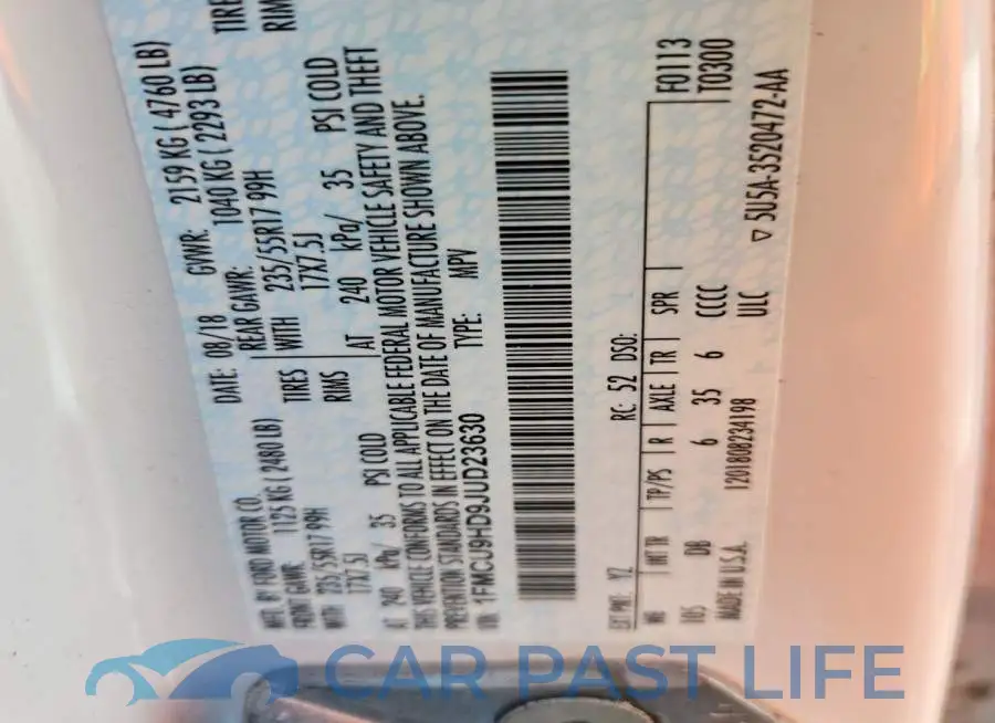 1FMCU9HD9JUD23630# 14