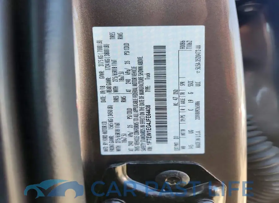 1FTEW1EG4JFE64438# 12