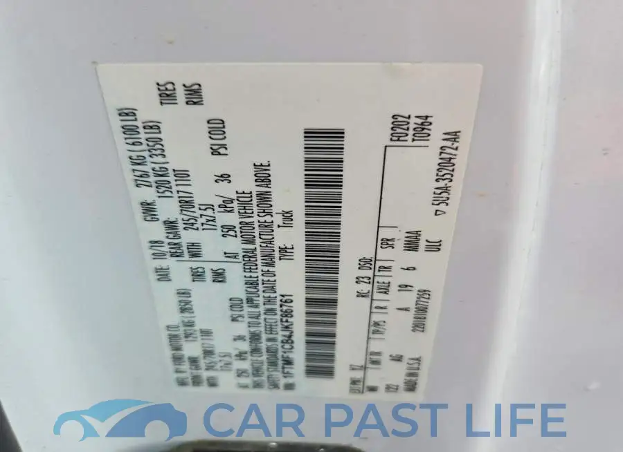 1FTMF1CB4JKF86761# 12