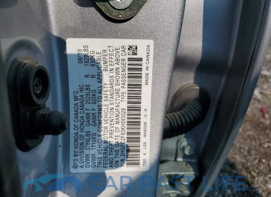 2HGFC2F80KH593028# 12