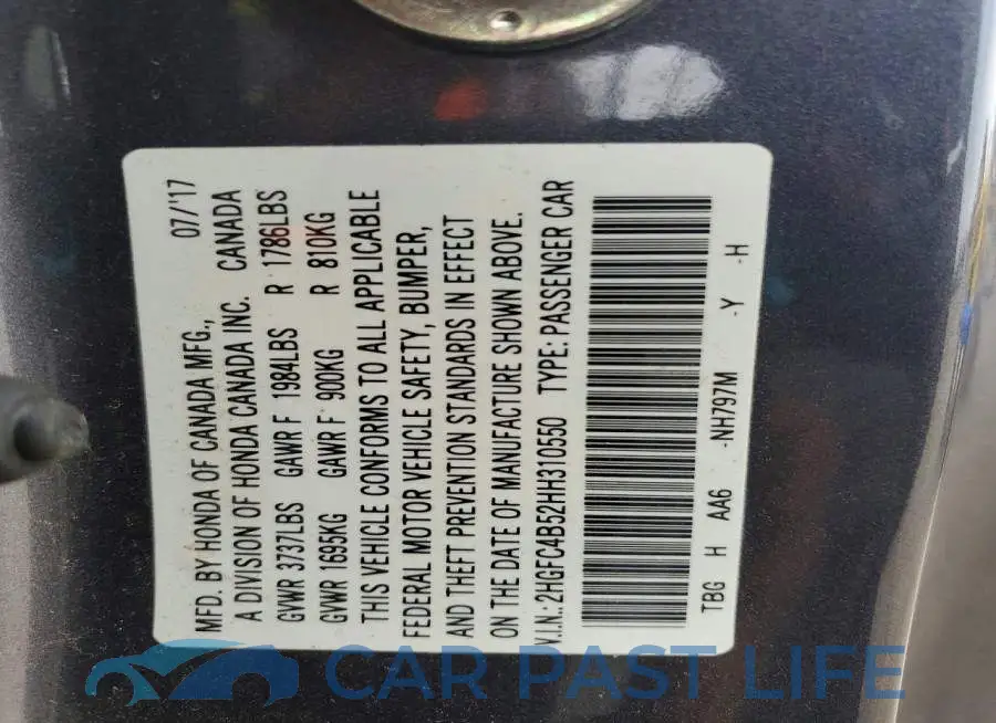 2HGFC4B52HH310550# 12