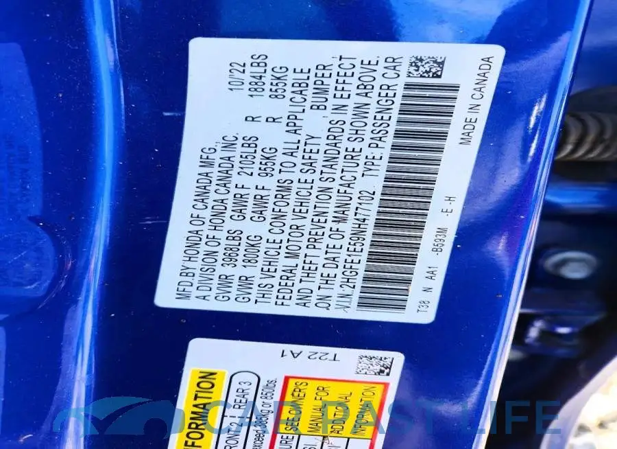 2HGFE1E59NH477102# 12