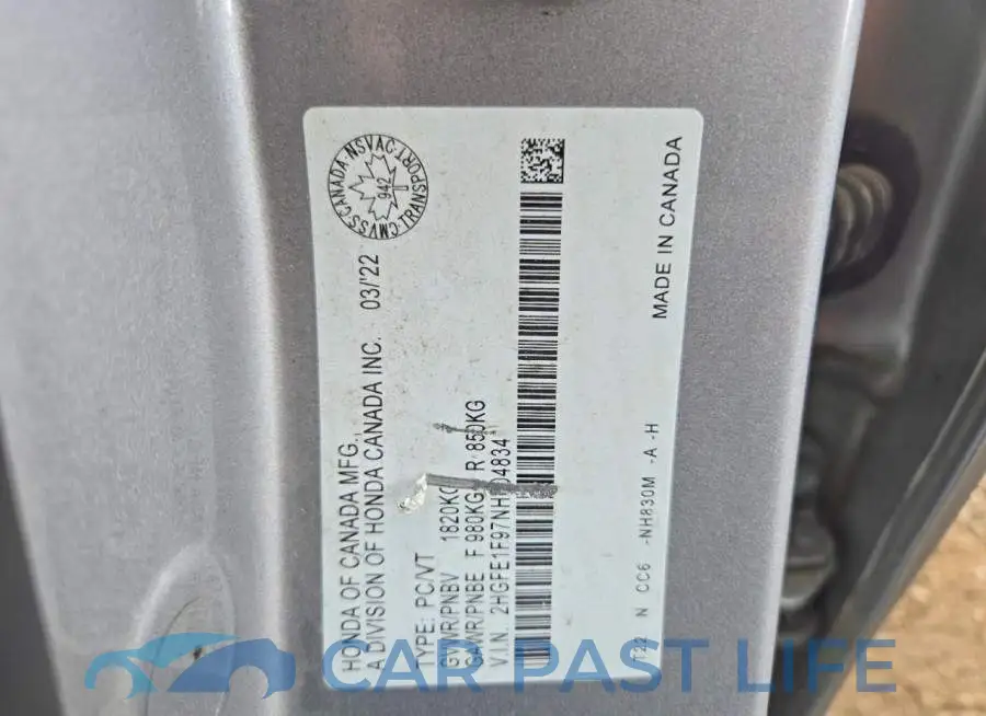 2HGFE1F97NH004834# 12