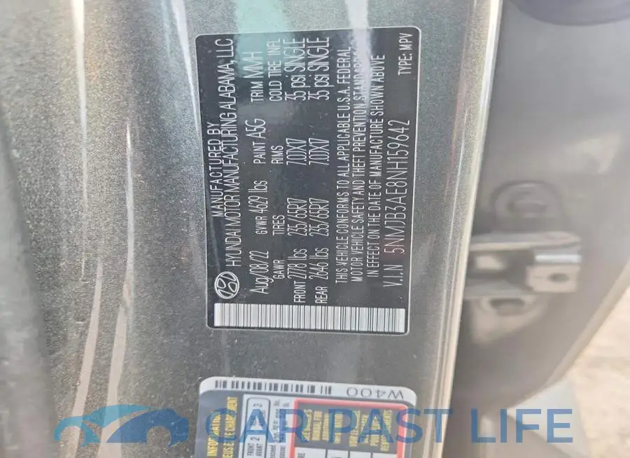 5NMJB3AE8NH159642# 13
