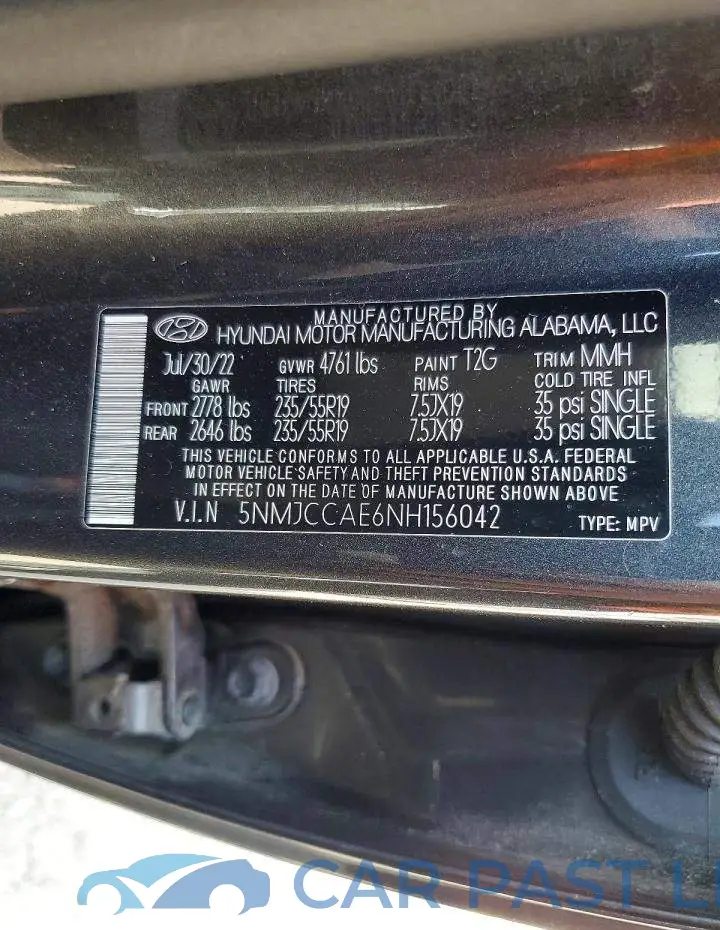 5NMJCCAE6NH156042# 13