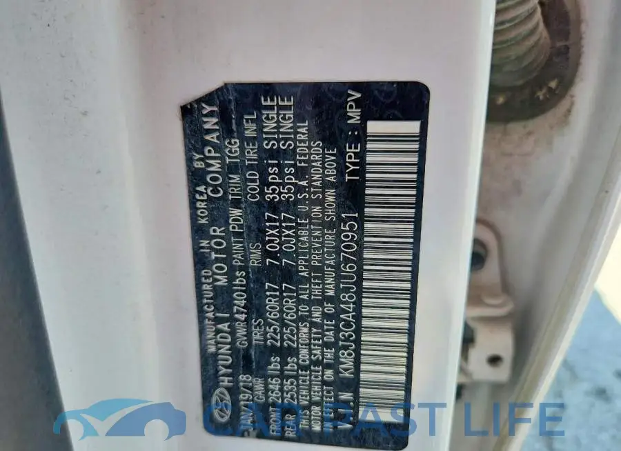 KM8J3CA48JU670951# 13