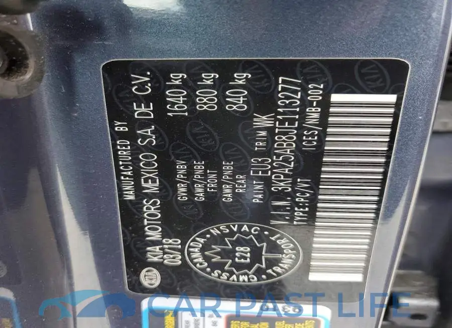 3KPA25AB8JE113277# 14