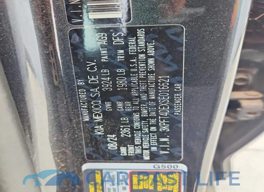 3KPFT4DEXSE016621# 12