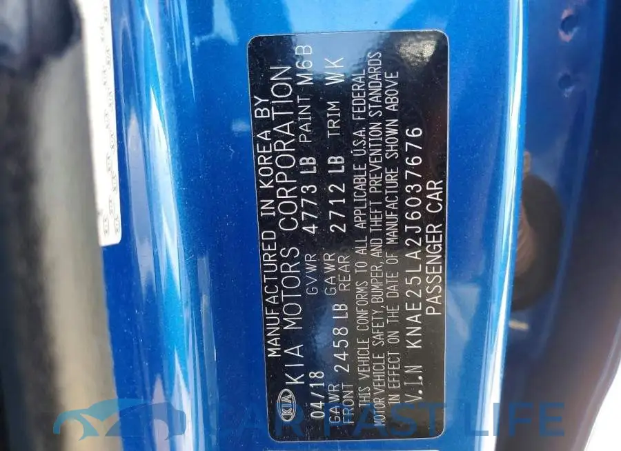 KNAE25LA2J6037676# 12