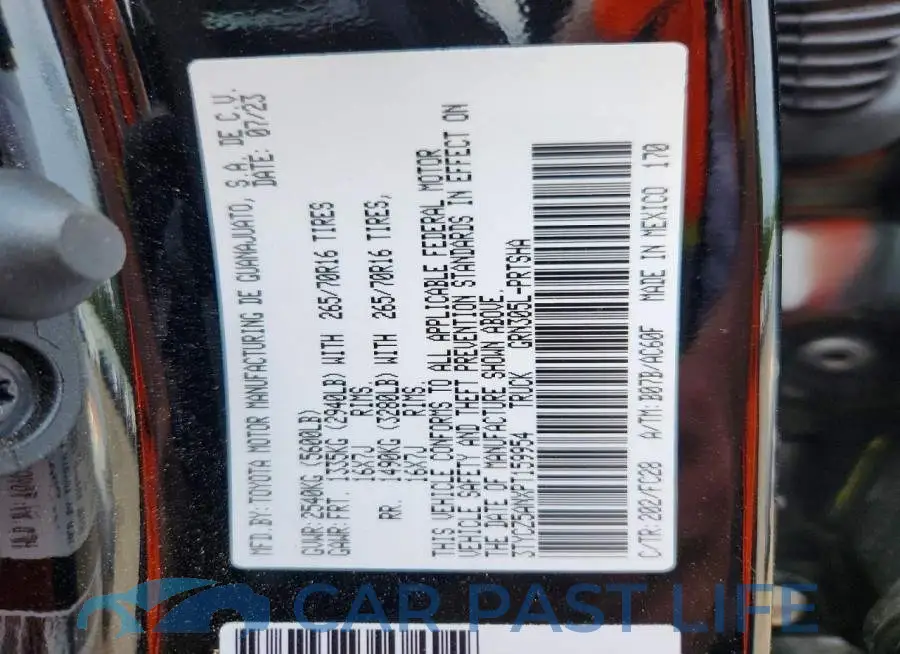 3TYCZ5ANXPT159954# 12