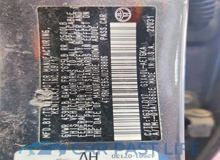 4T1BK1EB5JU278806# 13