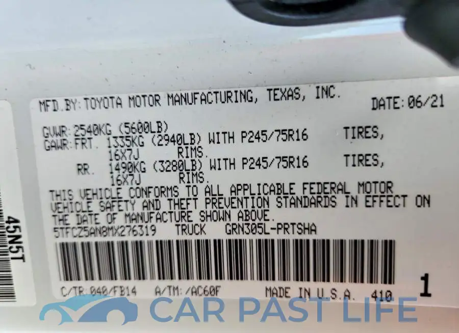 5TFCZ5AN8MX276319# 13