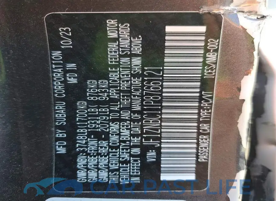 JF1ZNBC11P8766121# 13