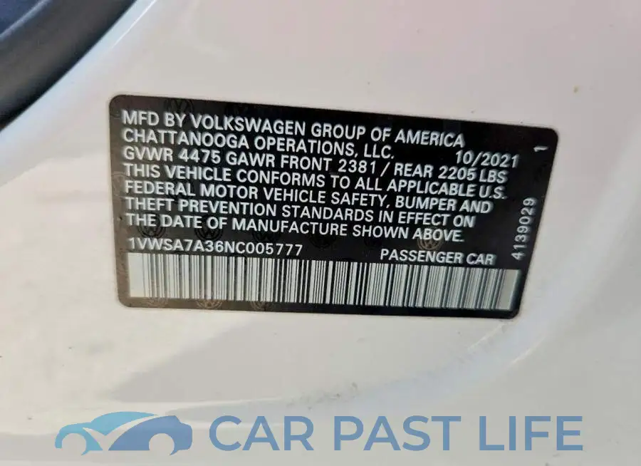 1VWSA7A36NC005777# 12