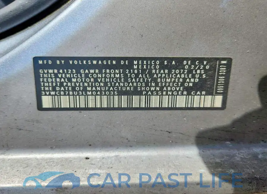 3VWCB7BU3LM043035# 12