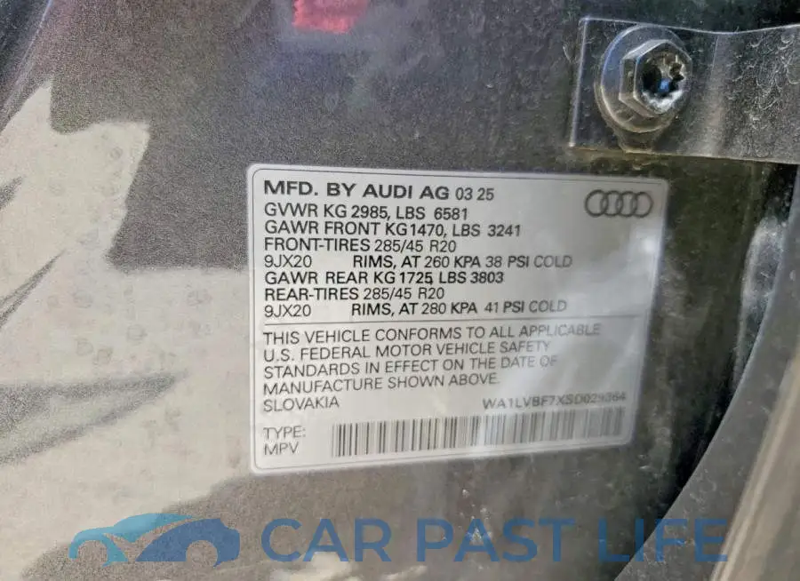 WA1LVBF7XSD029364# 13
