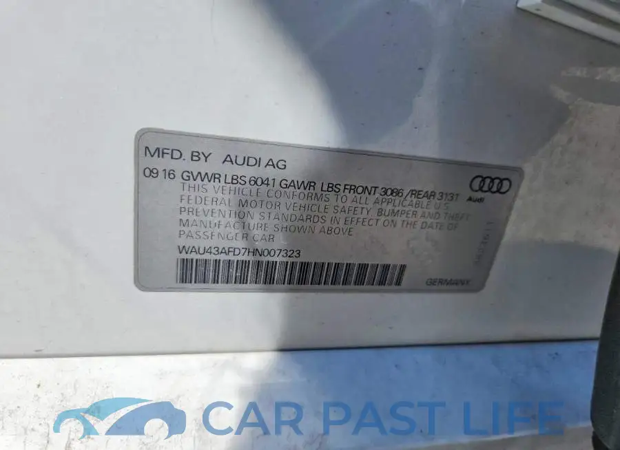 WAU43AFD7HN007323# 12