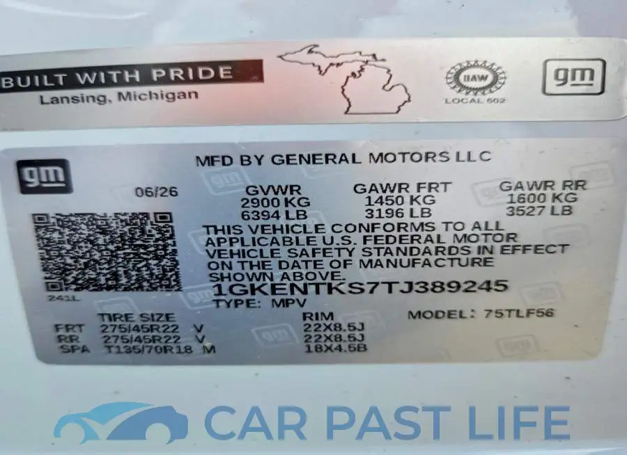1GKENTKS7TJ389245# 13