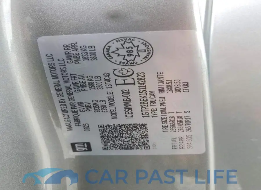 1GTP2BEK1S1142823# 12